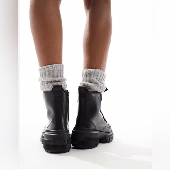 Sorel ONA AVE Women’s Black Waterproof Leather Platform Combat Boot Size 9 - Picture 4 of 17